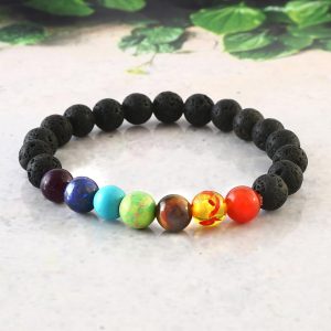 7 Chakra Lava Healing & Grounding Bracelet - Image 3