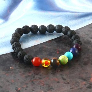 7 Chakra Lava Healing & Grounding Bracelet - Image 2