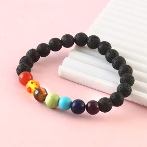 7 Chakra Lava Healing & Grounding Bracelet - Image 1